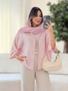 مانتو راه راه بهگل کد 8078 - تصویر 11