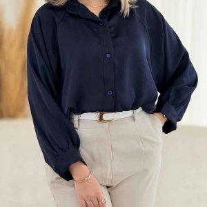 شومیز ساتن پایین گت کد 8077