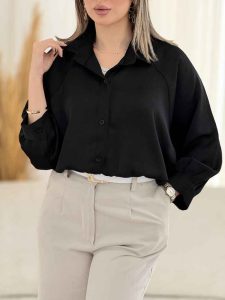 شومیز ساتن پایین گت کد 8077 - تصویر 14