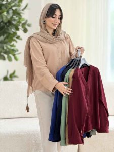 مانتو جلو دکمه پگاه کد 8082 - تصویر 2