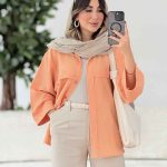 مانتو جلو برش دار نازگل کد 8063