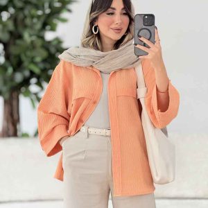 مانتو جلو برش دار نازگل کد 8063