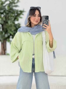 مانتو جلو برش دار نازگل کد 8063 - تصویر 6