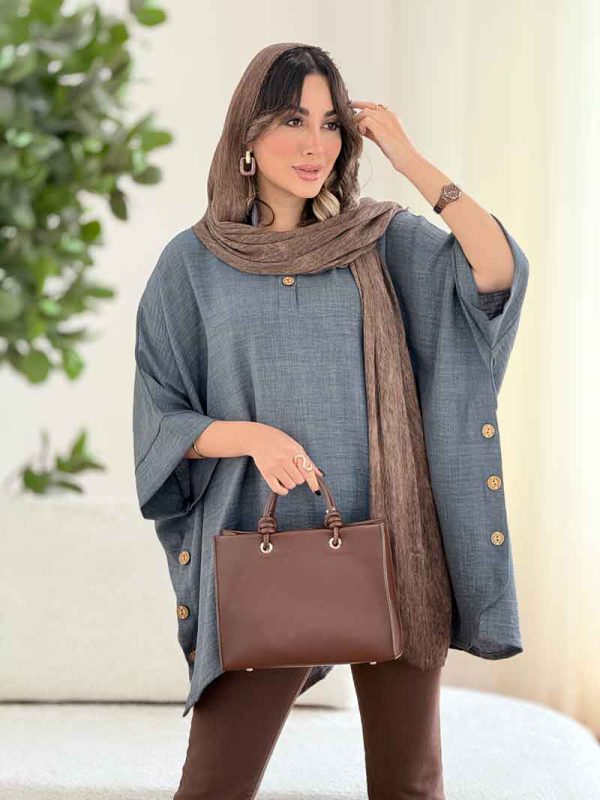 مانتو پانچ بغل سه دکمه کد 8106 - تصویر 22
