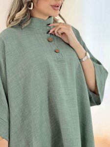 مانتو پانچ بغل سه دکمه کد 8106 - تصویر 7