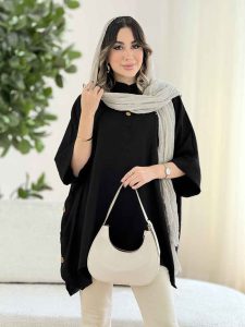 مانتو پانچ بغل سه دکمه کد 8106 - تصویر 4