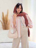 مانتو راه راه بهنوش کد 8102 - تصویر 17