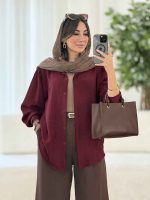 مانتو سر شانه چین پریناز کد 8083 - تصویر 20