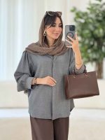 مانتو سر شانه چین پریناز کد 8083 - تصویر 12