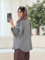 مانتو سر شانه چین پریناز کد 8083 - تصویر 15