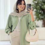 مانتو سر شانه چین پریناز کد 8083