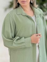 مانتو سر شانه چین پریناز کد 8083 - تصویر 7