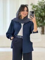 مانتو سر شانه چین پریناز کد 8083 - تصویر 13