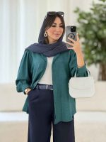 مانتو سر شانه چین پریناز کد 8083 - تصویر 16