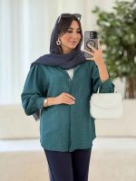مانتو سر شانه چین پریناز کد 8083 - تصویر 27