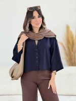 شومیز جلو دکمه افرا کد 8093 - تصویر 2