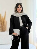 مانتو بغل بند دار آستین پاگن کد 8053