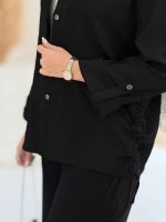 مانتو بغل بند دار آستین پاگن کد 8053 - تصویر 3