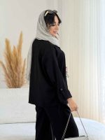 مانتو بغل بند دار آستین پاگن کد 8053 - تصویر 5