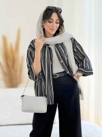 مانتو راه راه بهنوش کد 8102 - تصویر 20