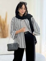 مانتو راه راه بهنوش کد 8102 - تصویر 18