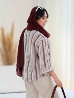 مانتو راه راه بهنوش کد 8102 - تصویر 16