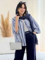 مانتو راه راه بهنوش کد 8102 - تصویر 13
