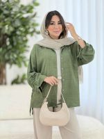 مانتو آستین بند ترمه کد 8122 - تصویر 3