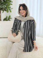 مانتو راه راه طرح دار کد 8118 - تصویر 4