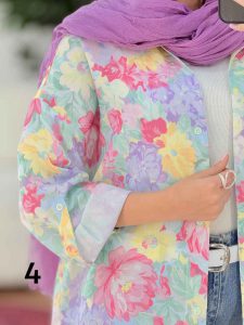 شومیز طرح دار تک جیب دنیز کد 8081 - تصویر 10