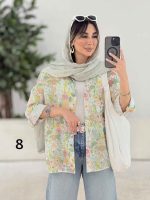 مانتو طرح گل پشت پیله کد 8198 - تصویر 17