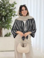 مانتو راه راه طرح دار کد 8118 - تصویر 2