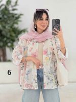 مانتو طرح گل پشت پیله کد 8198 - تصویر 6