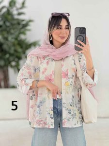 شومیز طرح دار تک جیب دنیز کد 8081 - تصویر 8