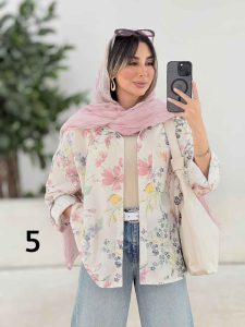 شومیز طرح دار تک جیب دنیز کد 8081 - تصویر 14