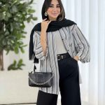 مانتو راه راه طرح دار کد 8118