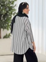 مانتو راه راه طرح دار کد 8118 - تصویر 7