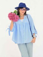 مانتو پانچ جلو چین دار کد 8148 - تصویر 20