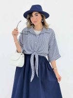 شومیز راه راه گره ای کد 8132