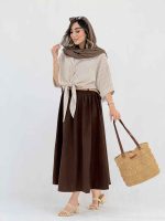 شومیز راه راه گره ای کد 8132 - تصویر 17