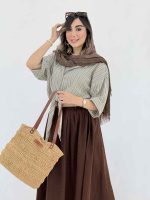 شومیز راه راه گره ای کد 8132 - تصویر 20