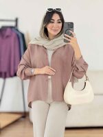 مانتو پشت پاگن پیله دار کد 8139 - تصویر 2