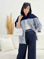 مانتو راه راه طرح پاپیون کد 8171 - تصویر 13