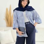 مانتو راه راه طرح پاپیون کد 8171