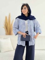 مانتو راه راه طرح پاپیون کد 8171 - تصویر 7