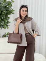 مانتو راه راه آستین پاگن کد 8172 - تصویر 12