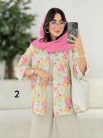 مانتو طرح گل پشت پیله کد 8198 - تصویر 19