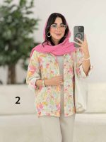 مانتو طرح گل پشت پیله کد 8198 - تصویر 2