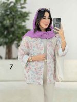 مانتو طرح گل پشت پیله کد 8198 - تصویر 7