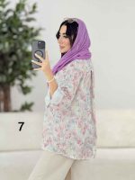 مانتو طرح گل پشت پیله کد 8198 - تصویر 16